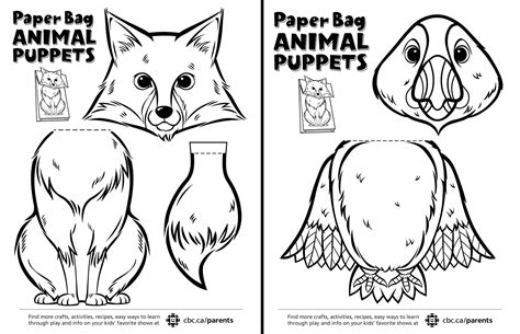 canadian animal paper bag puppets paper bag puppets paper bag crafts