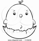 Chick Chicken Shell Coloring Cartoon Clipart Chubby Thoman Cory Outlined Vector sketch template