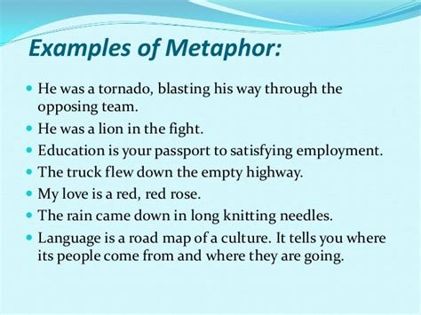examples  metaphors alisen berde