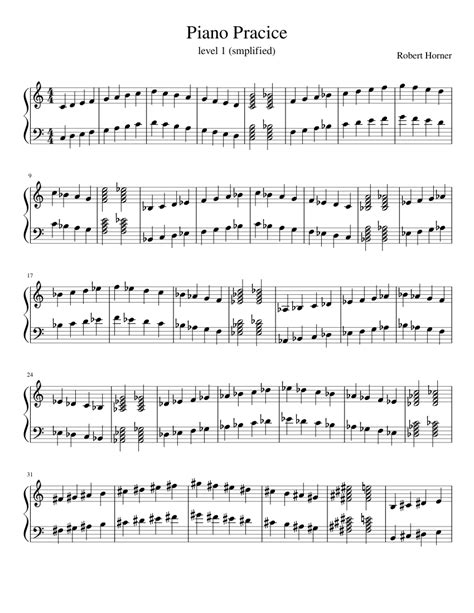 piano practice lvlsimplified sheet   piano solo musescorecom