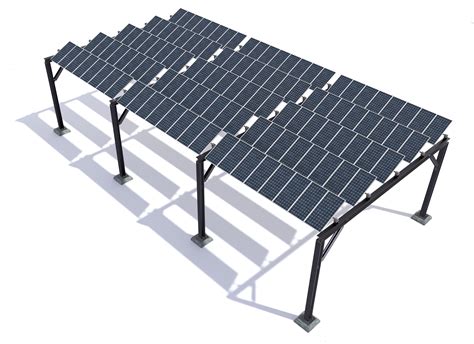model elevated pv solar panel array construction vr ar  poly