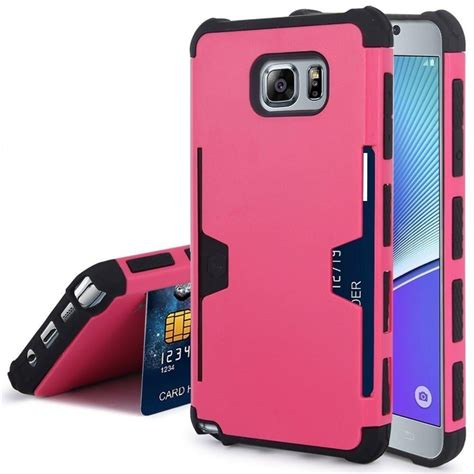 galaxy note  case slim hybrid card slot insert dual layer shock resistant case cover