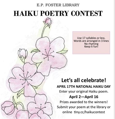 haiku poetry contest ventura friends   library