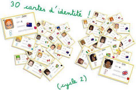 jeux autour des cartes didentite cycle  apprendre langlais anglais ce  anglais ce