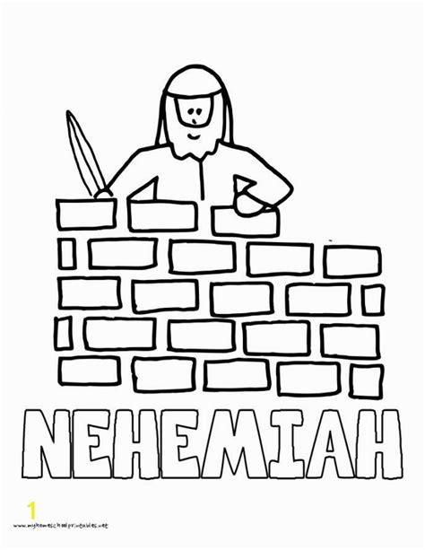 coloring pictures nehemiah building wall