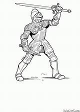 Coloring Armor Knights Pages Colorkid sketch template