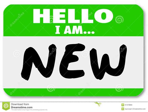 Hello I Am New Nametag Sticker Rookie Trainee Royalty Free