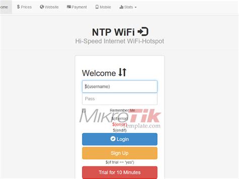 Ntp Hotspot Wifi ~ Mikrotik Template