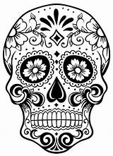 Skull Mexican Sugar Coloring Pages Tattoo Outlines Getcoloringpages Outline Sugarskull Drawings Designs Tattoos Printable Color Print sketch template