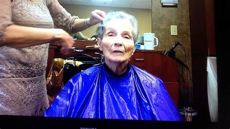 Elder Grandma Having Her Hair Cut So Funny Youtube