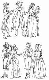Clothing Fashion Century 1800 Clothes Historical Coloring Women 1770 18th Pages 1700s Americanrevolution Wear Sheets 19th sketch template