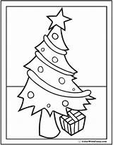 Tree Coloring Christmas Pages Leaning Print Snow sketch template