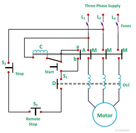 dol starter circuit wiring diagram dol starter wiring diagram start direct motors engineering