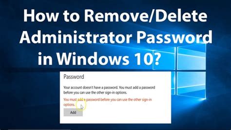 How To Remove Delete Administrator Password In Windows 10 Video