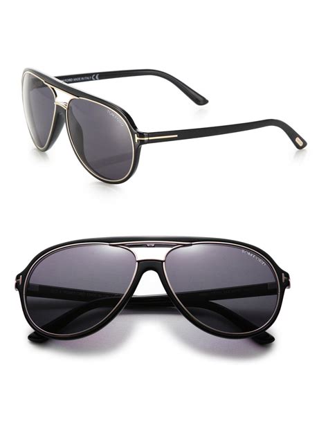 lyst tom ford sergio aviator sunglasses in black