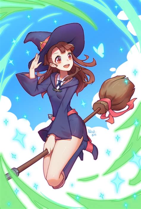 safebooru 1girl absurdres artist name bangs broom broom riding brown