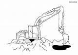 Bagger Baustelle Excavator Digger Malvorlagen Fahrzeuge Malvorlage Backhoe Fahrzeug Seite sketch template