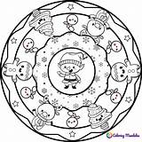 Navidad Niños Mandalas sketch template