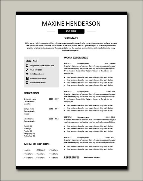 engineering cv template engineer manufacturing resume industry construction