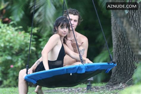 shawn mendes and camila cabello chilling by a swing in