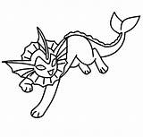 Vaporeon Pokemon Coloring Pages Template Clipart Drawing Getcolorings Deviantart Color Getdrawings Library sketch template