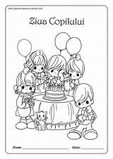 Colorat Ziua Copilului Planse Desene Iunie Fise Copii Copiilor Lucru Gradinita Baloane Tort Educative sketch template