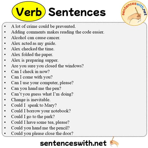 verb sentences examples  verb  sentences sentenceswithnet