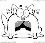 Scared Wolf Outlined Chubby Clipart Cartoon Cory Thoman Coloring Vector 2021 sketch template