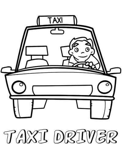 print taxi driver coloring page  kids