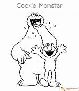 Monster Cookie Coloring Pages Sesame Street Sheet sketch template