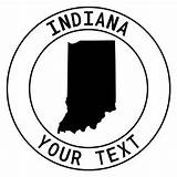 Indiana Text Stencil Stamp Vector sketch template