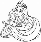 Rapunzel Coloring Princess Pages Getcolorings Color sketch template