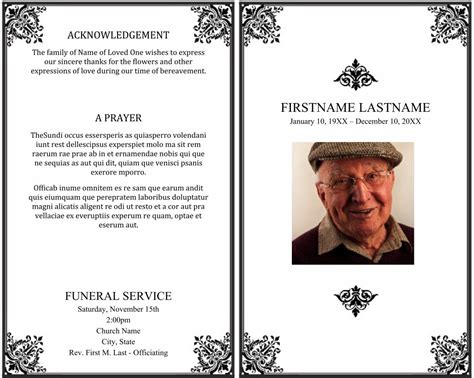 printable obituary cards printable cards