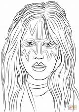 Kiss Coloring Band Ace Pages Frehley Rock Printable Paul Drawing Stanley Star Stars Template sketch template