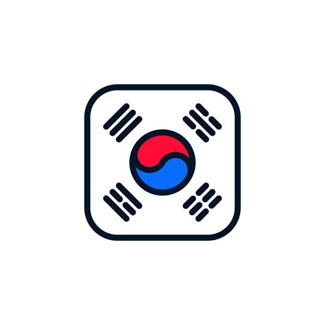 south korea south korea icon southkorea flag royalty  stock illustration image