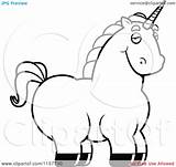 Unicorn Coloring Pages Cartoon Cute Clipart Chubby Fat Unicorns Outlined Vector Cory Thoman Clipground Printable Library Popular Template sketch template