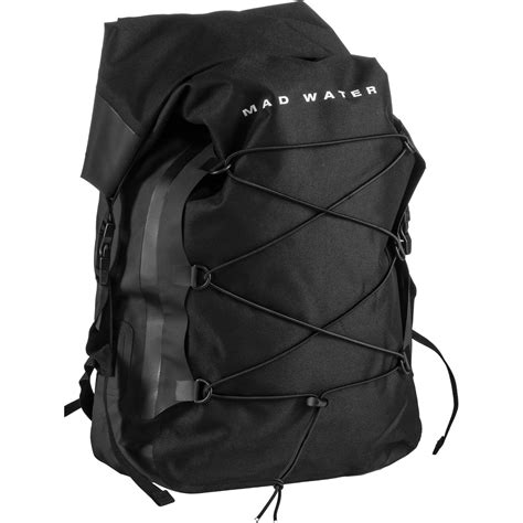mad water classic roll top waterproof backpack  black