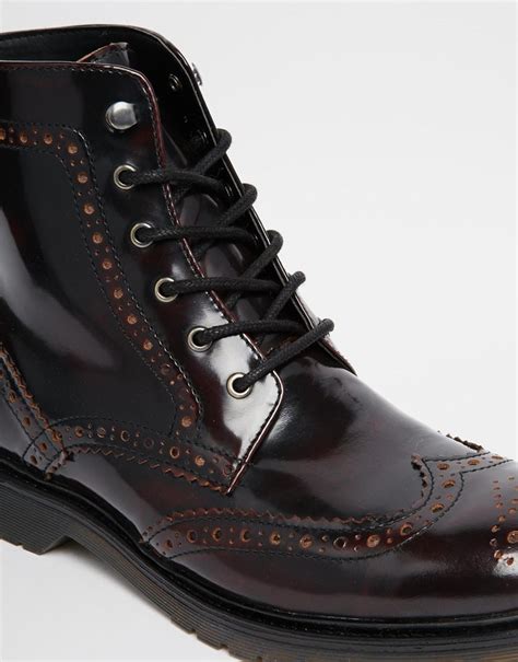 asos brogue boots  leather  asos lookastic