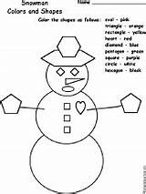 Snowman Colors Shapes Color Coloring Snow Instructions Shape Printable Enchantedlearning Worksheets Man Drawing Following Oval Print Follow January sketch template