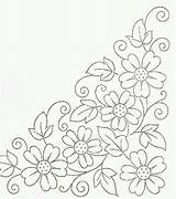 Flower Embroidery Patterns Designs Trace Flowers Coloring Hand Pattern Borders Broderie Redwork Modele Pages Para Un Desenhos Floral Pergamano Print sketch template