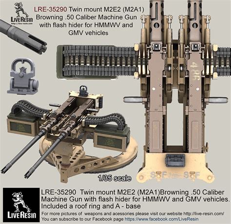 Twin Mount M2e2 M2a1 Browning 50 Caliber Machine Gun