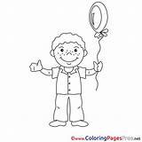 Boy Balloon Coloring Colouring Pages Kids Sheet Title Coloringpagesfree sketch template
