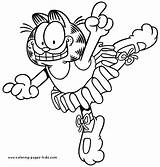 Garfield Coloring Pages Ballet Cartoon Color Printable Kids Funny Sheets Sheet Ballerina Character Print Characters Clipart Doing Book Coloriage Library sketch template
