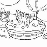 Coloring Birthday Pages Butterfly Cake Surfnetkids Next sketch template