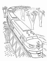 Train Coloring Bridge Pages Kids Colouring Drawing sketch template