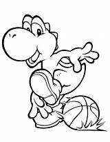 Coloring Basketball Pages Yoshi Printable Kids Children Color Cute Mario Coloriage Baby Drawing Getdrawings Justcolor Getcolorings sketch template