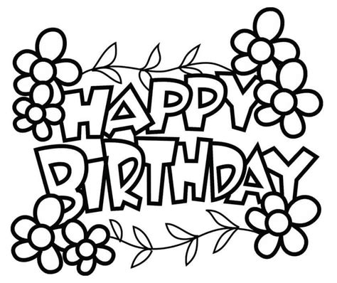 printable happy birthday coloring pages happy birthday card