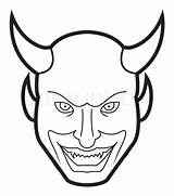 Devil Demon Diablo Teufel Gesicht Smiling Satan Fototapete sketch template