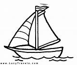 Boat Coloring Pages Printable Sailboat Colouring Clip Template Cartoon Sail Draw Kids Bateaux sketch template