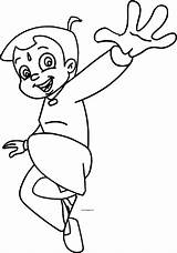 Coloring Chhota Bheem Jumping Wecoloringpage Pages sketch template